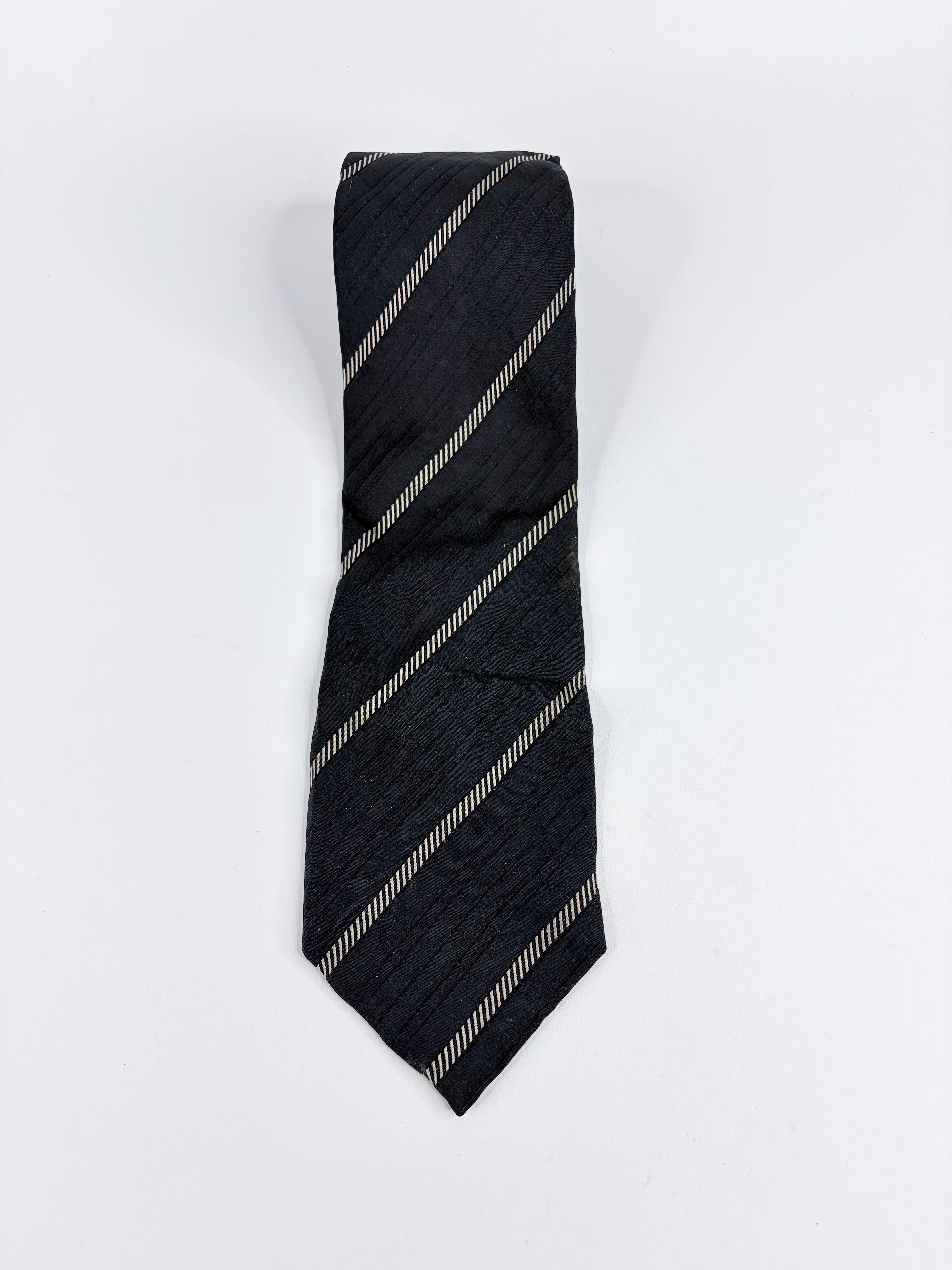 Giorgio Armani Navy Striped Silk Tie