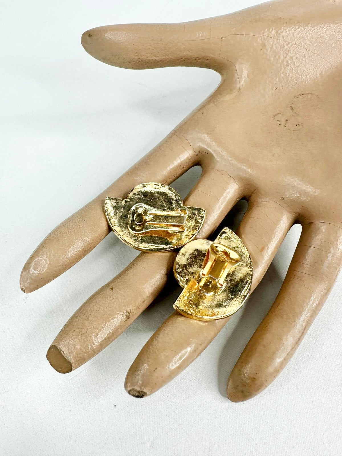 MFW Vintage Gold Toned Gem Clip On Earrings