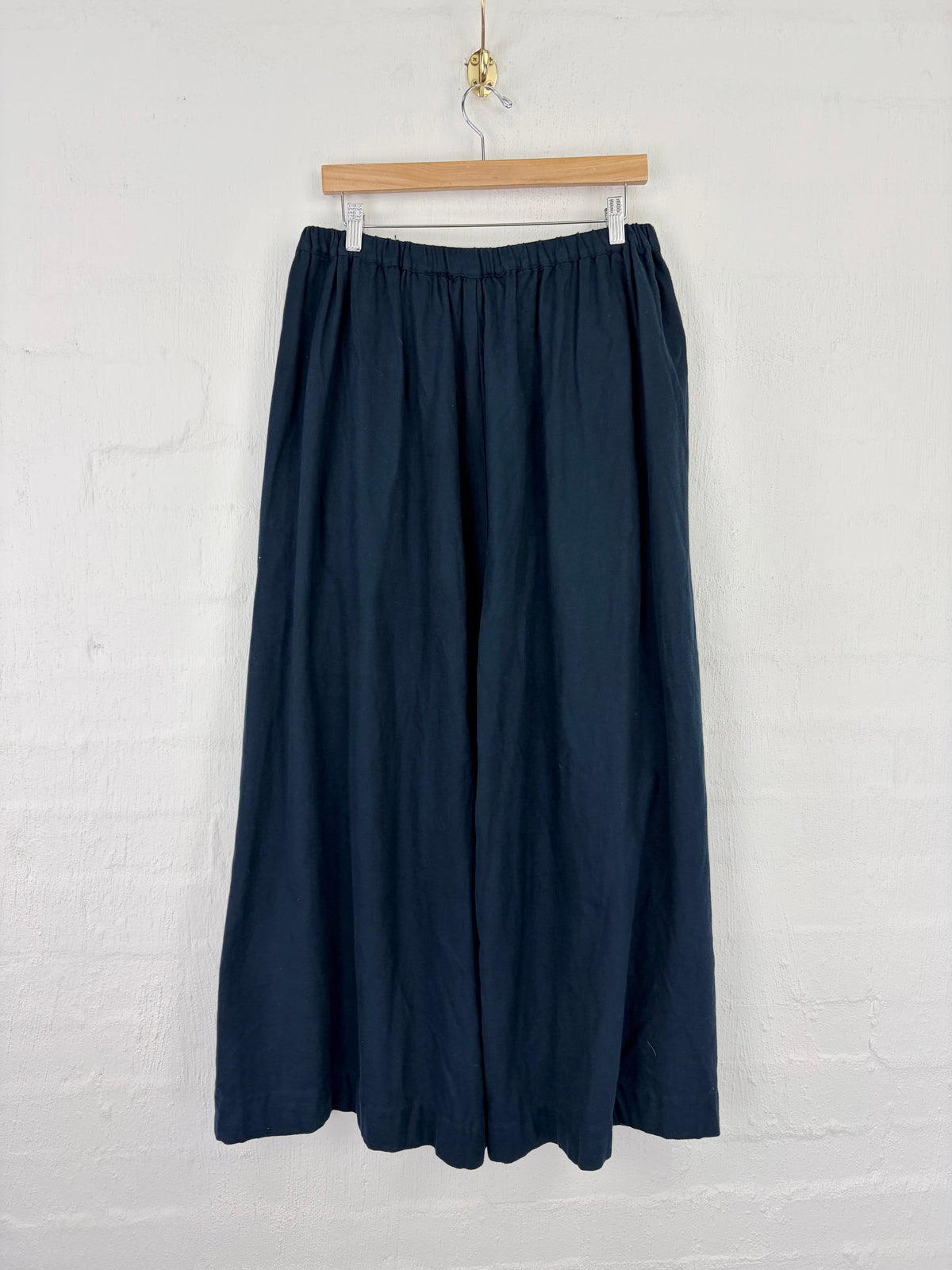 Elsa Esturgie Soft Cotton Wide Leg Navy Drawstring Slacks - AU10/12