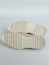 Barracuda Faded Pink & Cream Croc-Textured Leather Loafers - EU36