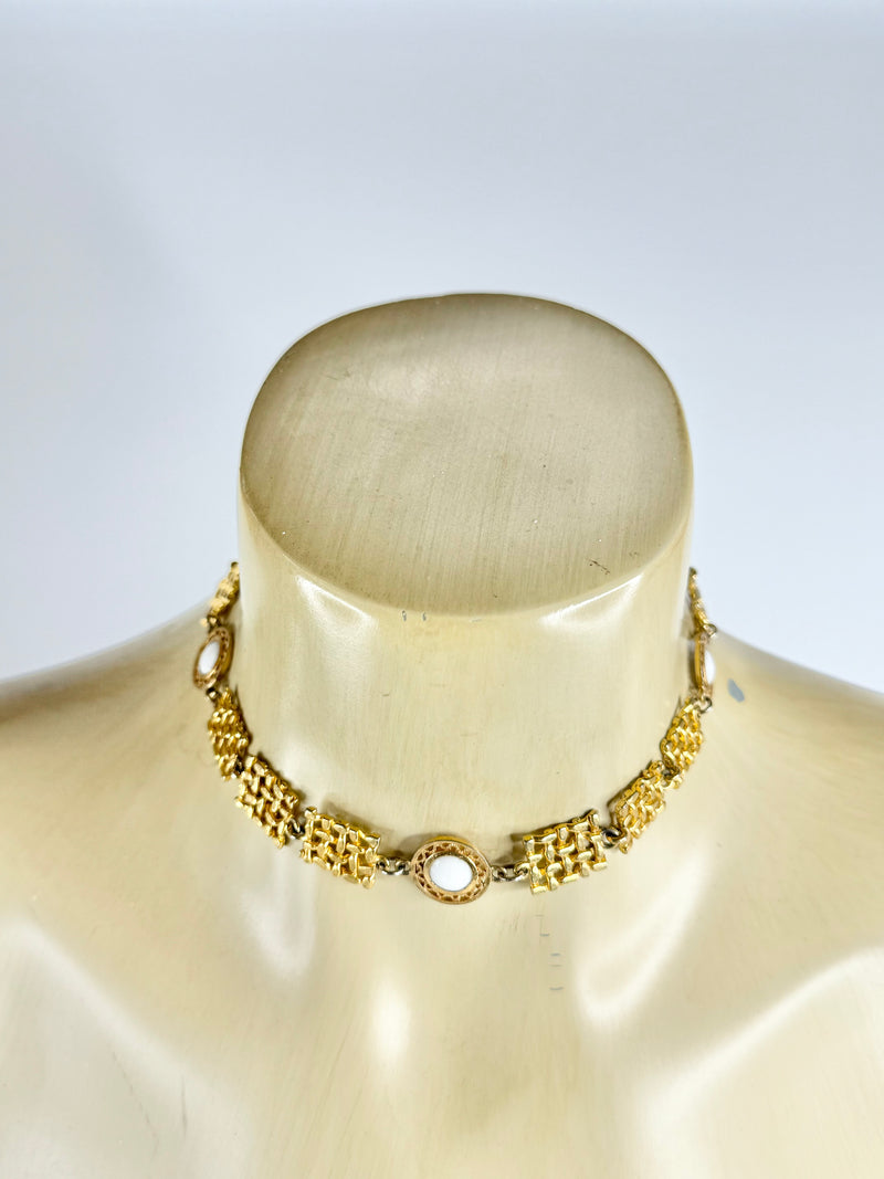 Vintage Costume Jewellery Gold Adjustable Choker