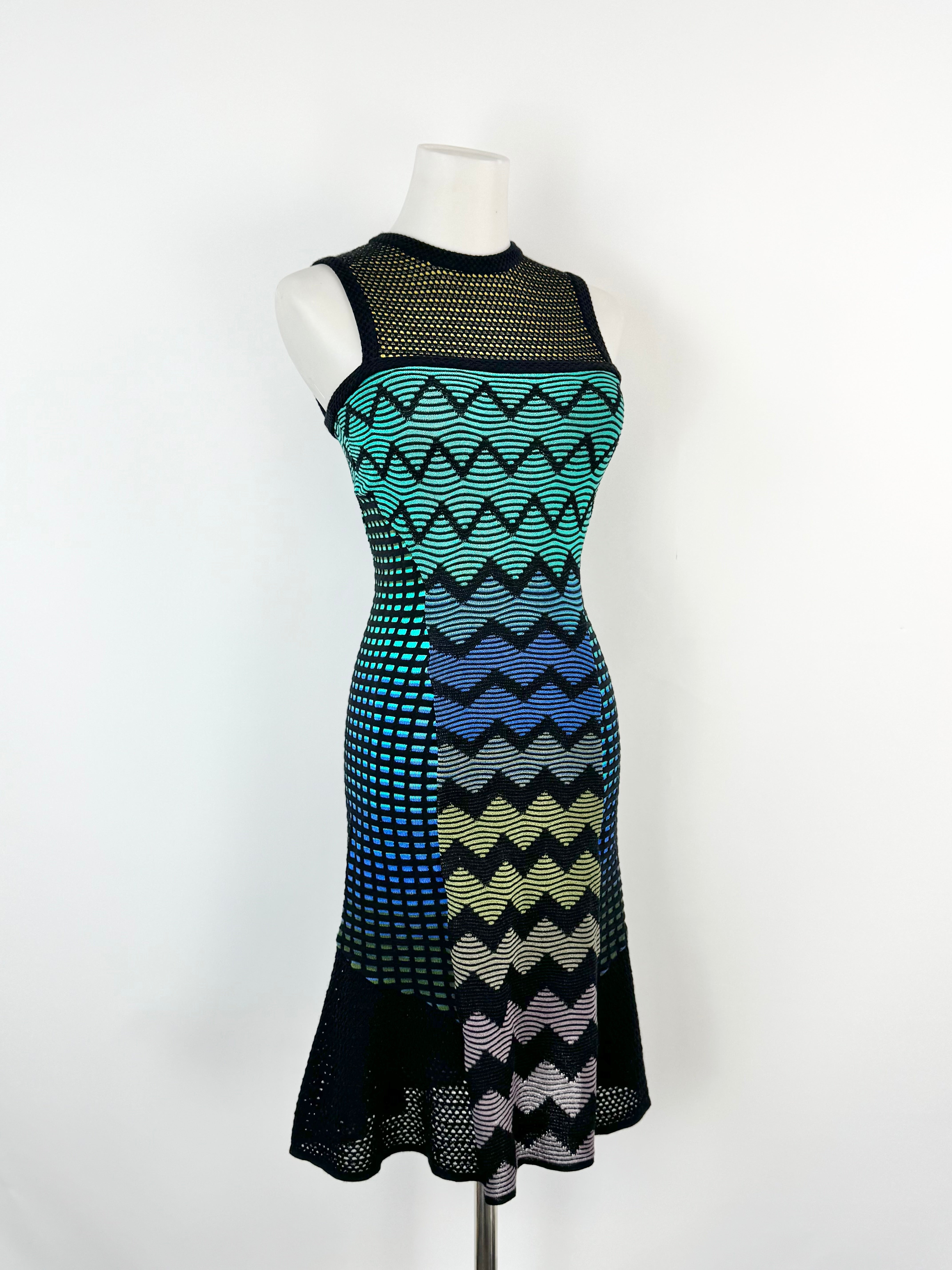M Missioni Blue, Green & Yellow A-Line Dress - AU6/8