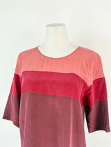 Manolo Triple-Toned Pink Silk Top - AU8/10