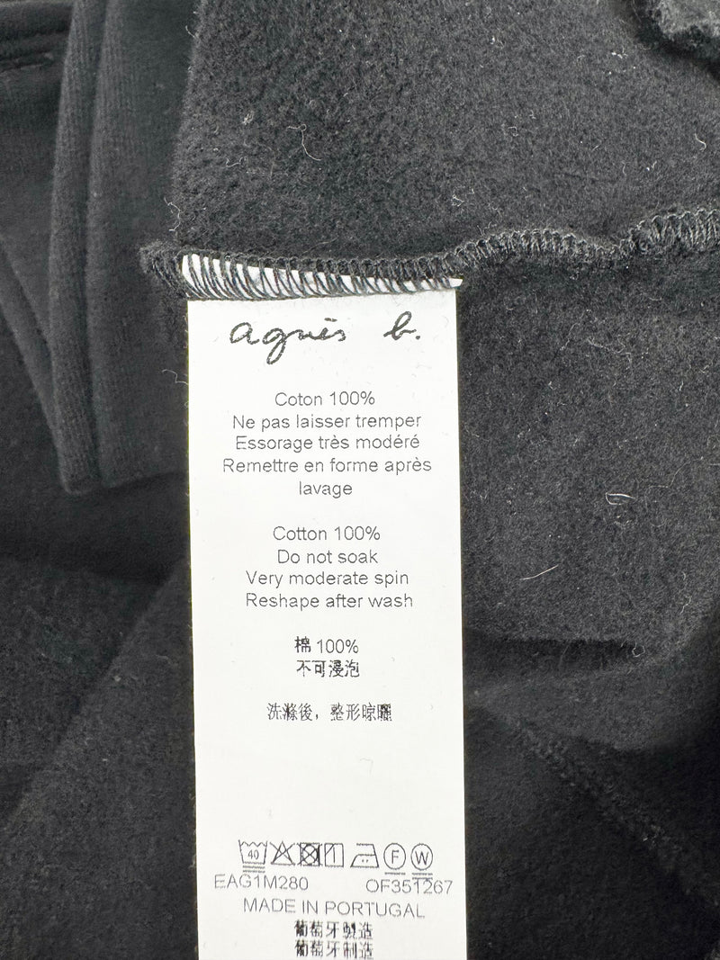 Agnès B Black Asymmetrical Buttoned Cotton Jacket - AU8/10