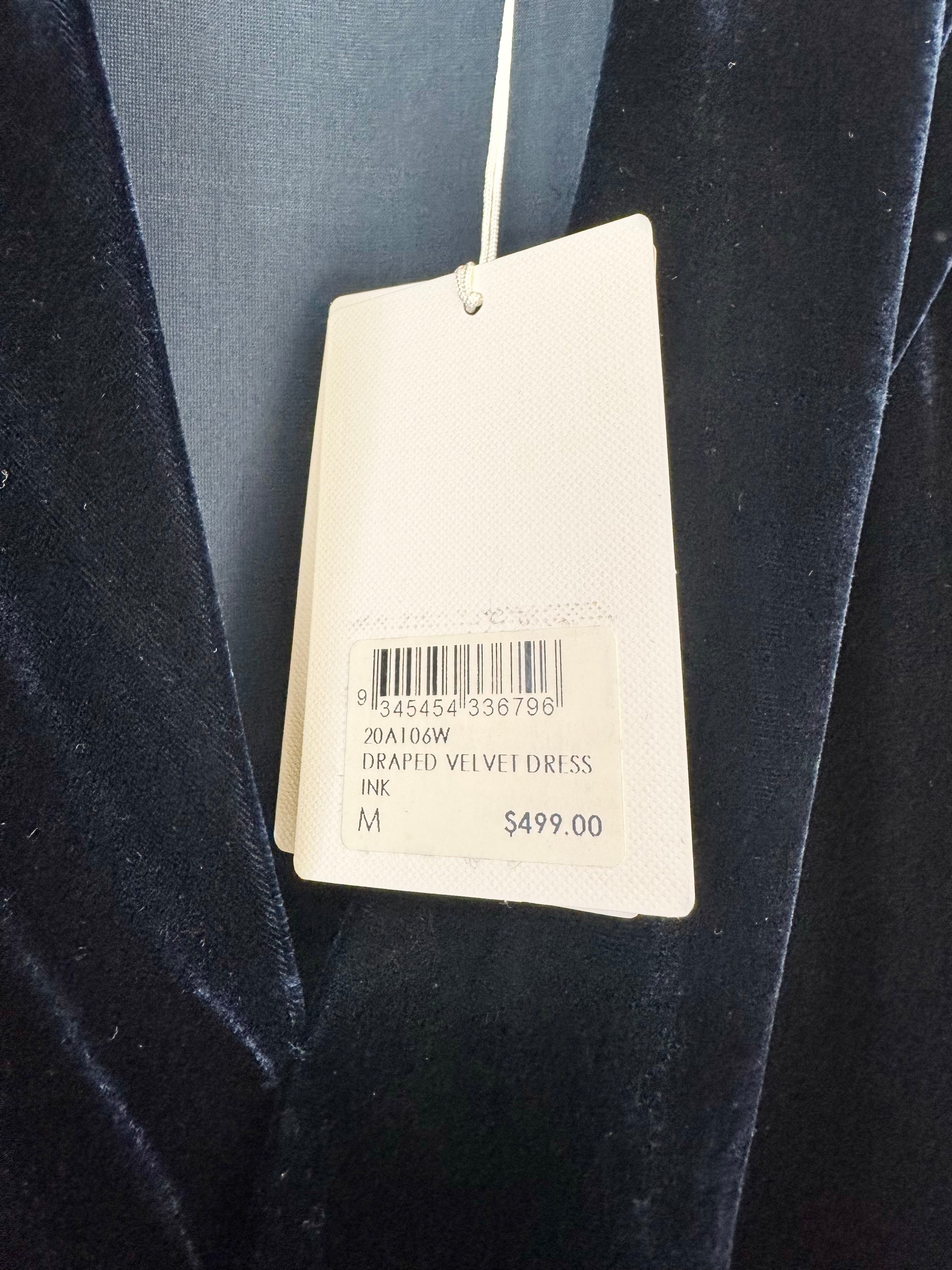 Megan Park Deep Blue Silk Blend Velvet Cocktail Dress NWT - AU10/12