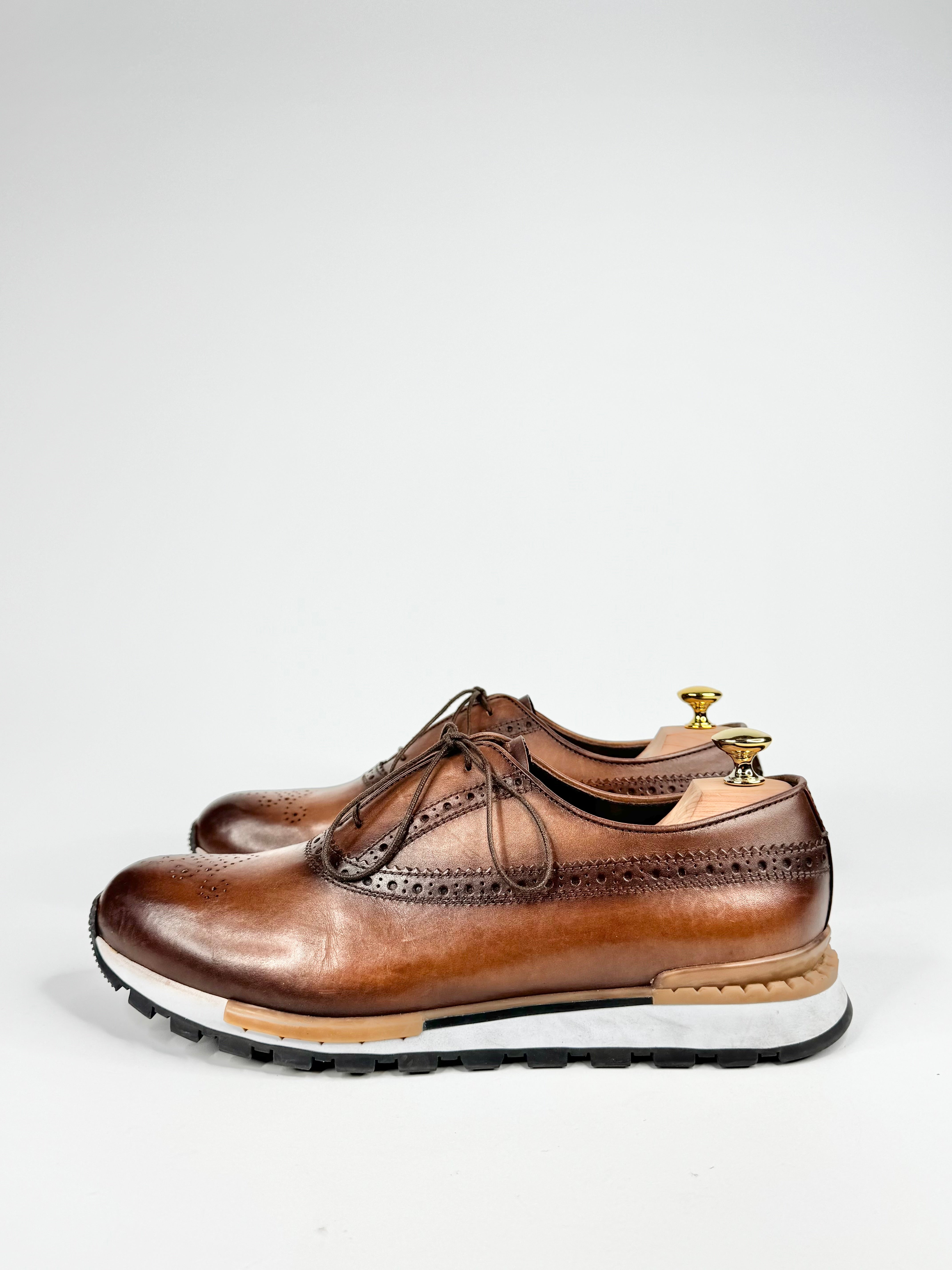 Berluti Light Brown 'Fast Track' Leather Sneakers - EU43.5