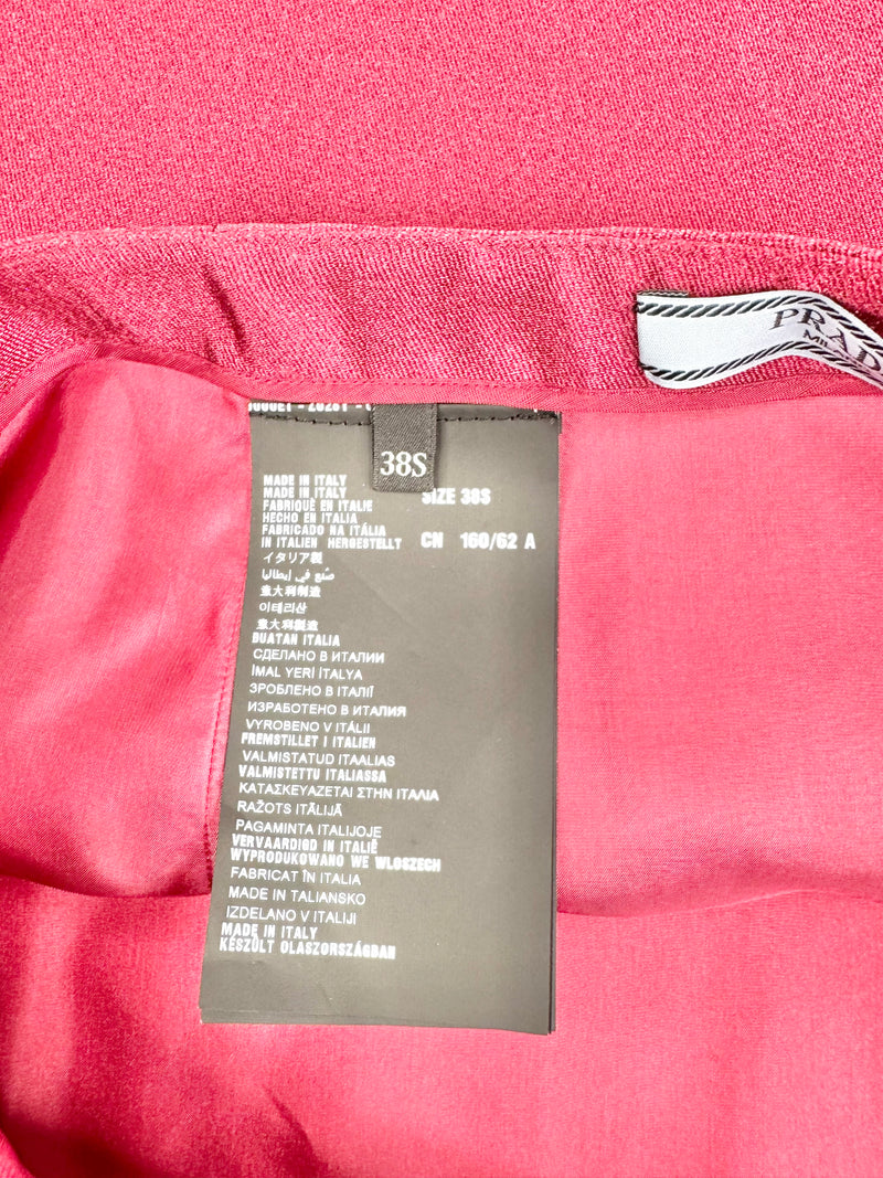 Prada 2012 Silk Blend Maroon & Yellow Pencil Skirt - AU8