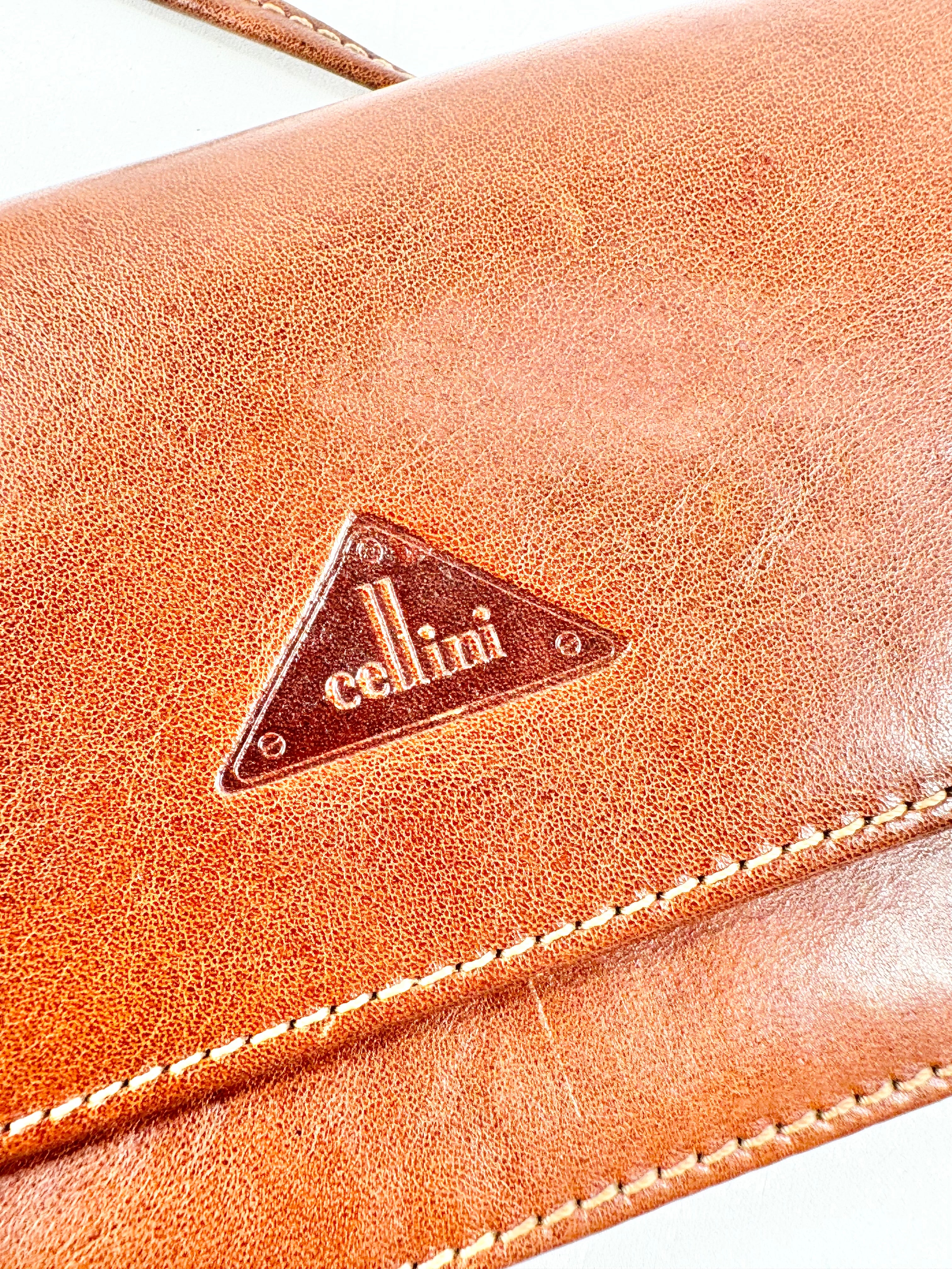 Cellini Deep Tan Mini Cross Body Bag
