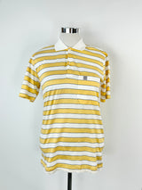 Vintage 90s Givenchy Gentlemen Yellow & White Striped Polo - L