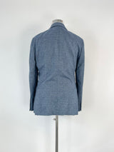 Hackett London Blue-Check Brushed Cotton Blazer - 42R