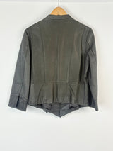Sass the Label Fringed Black Leather Jacket - AU12