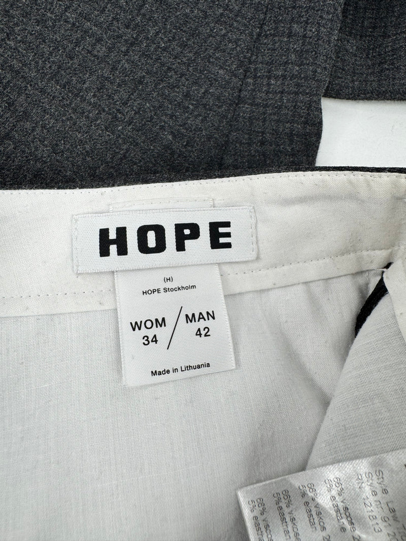 Hope Stockholm Grey Grid Pattern Slacks - 34