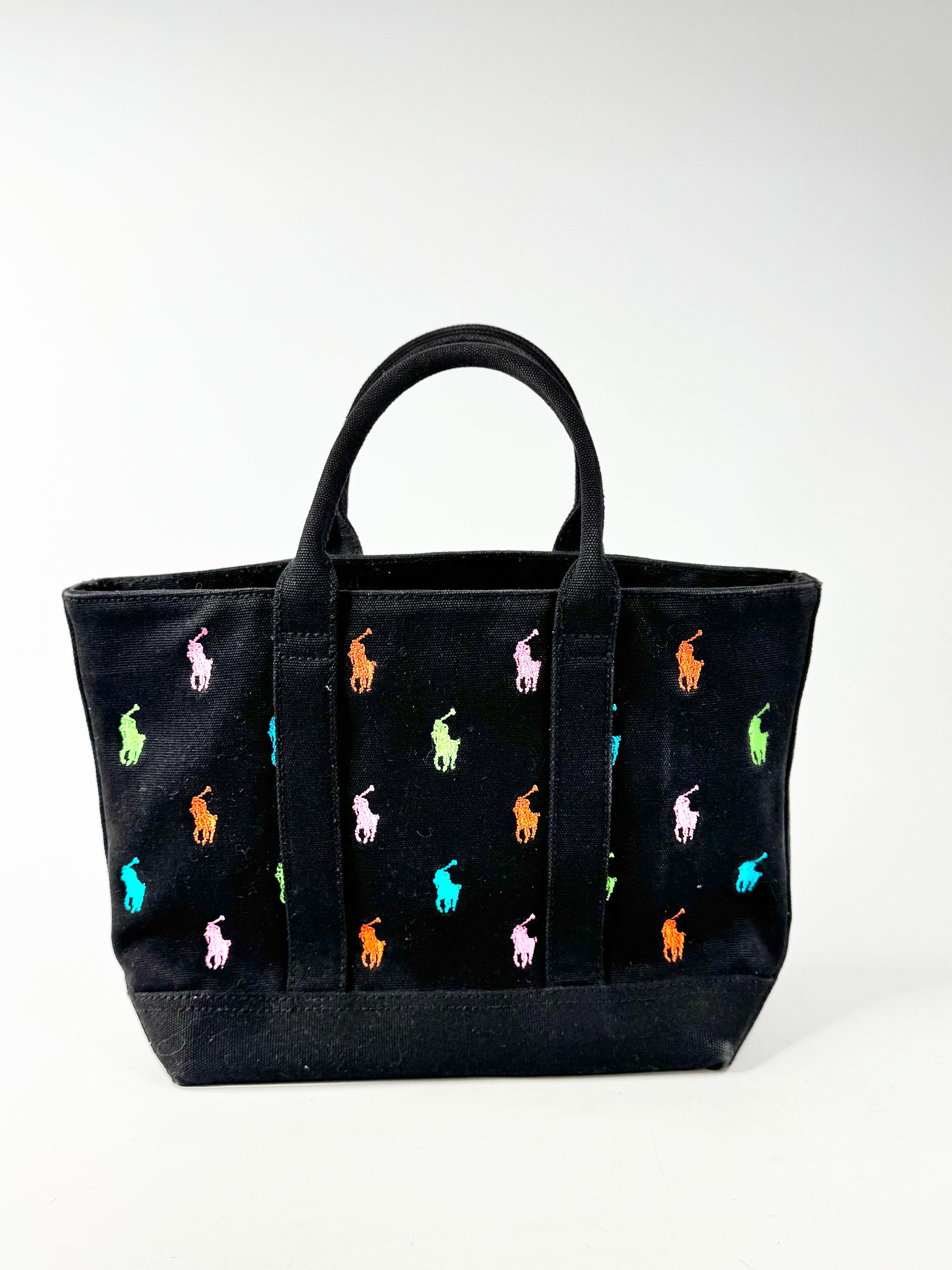 Polo Ralph Lauren Black Cotton Mini Tote Bag