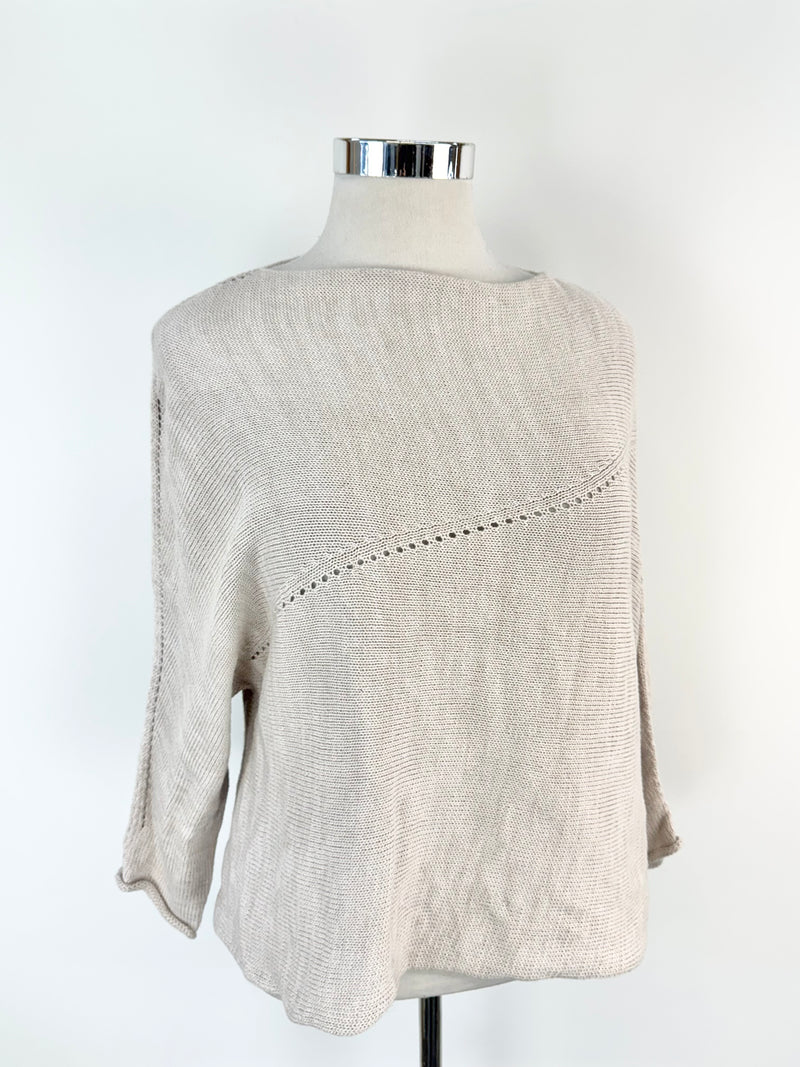 Wendy Voon Pearlesque Grey Wool, Cotton & Linen Jumper - AU12