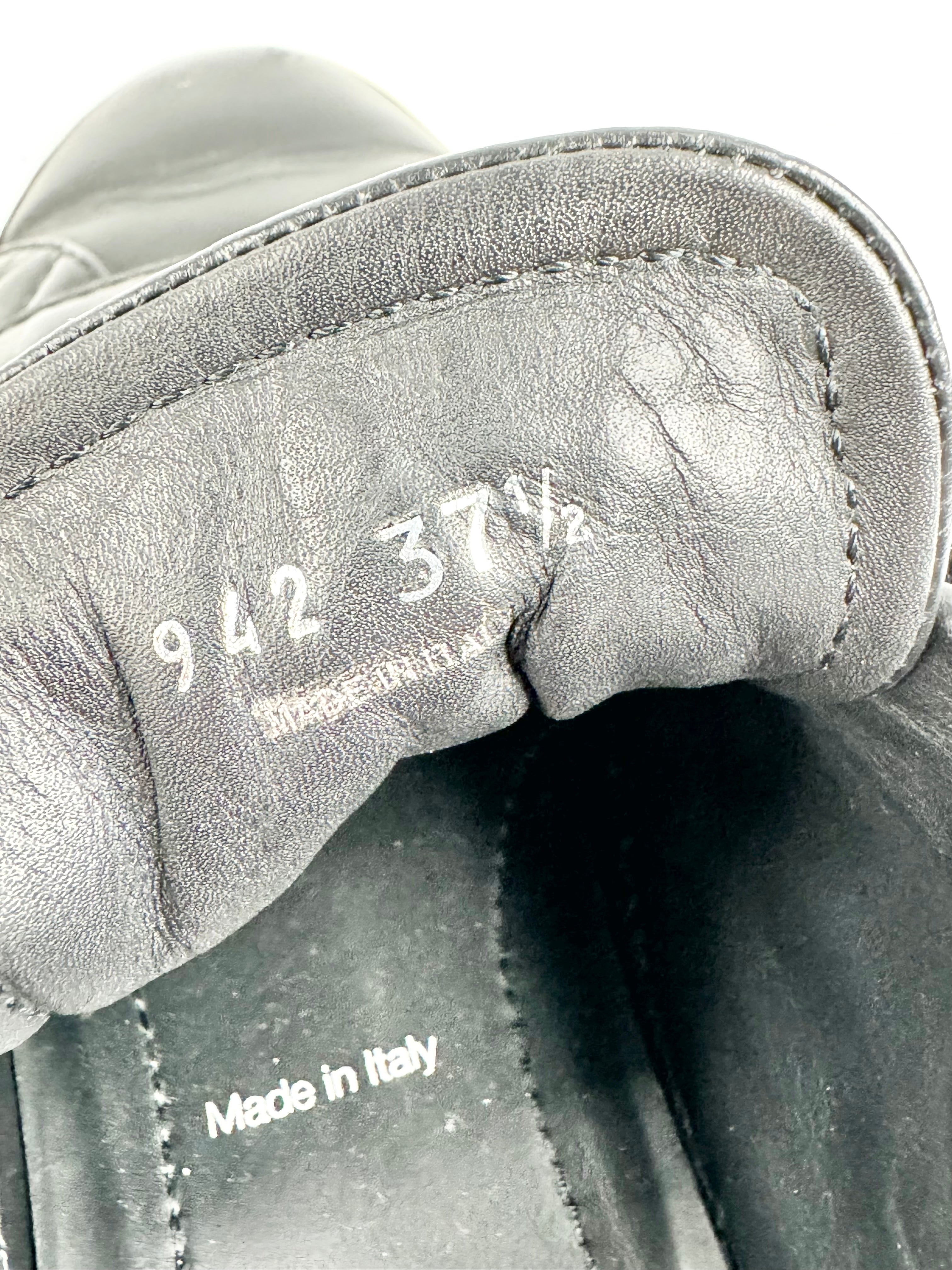 Prada Black Leather Three Strap Velcro Sneakers - EU37.5