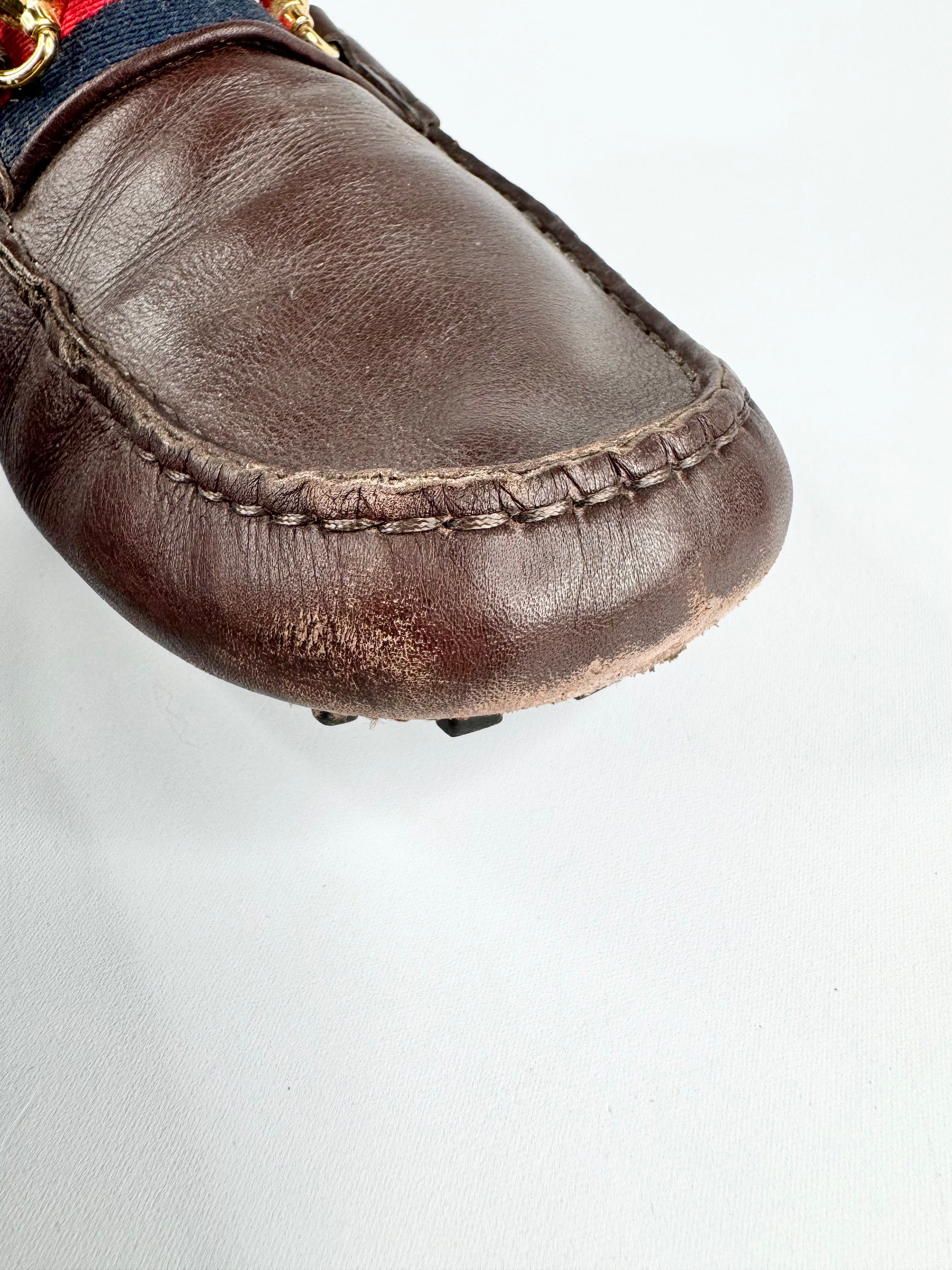 Gucci Brown Leather Driver Loafer with Horsebit - EU47