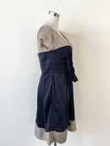 BCBGMAXAZRIA Runway Blue & Grey Structured Dress - AU8/10
