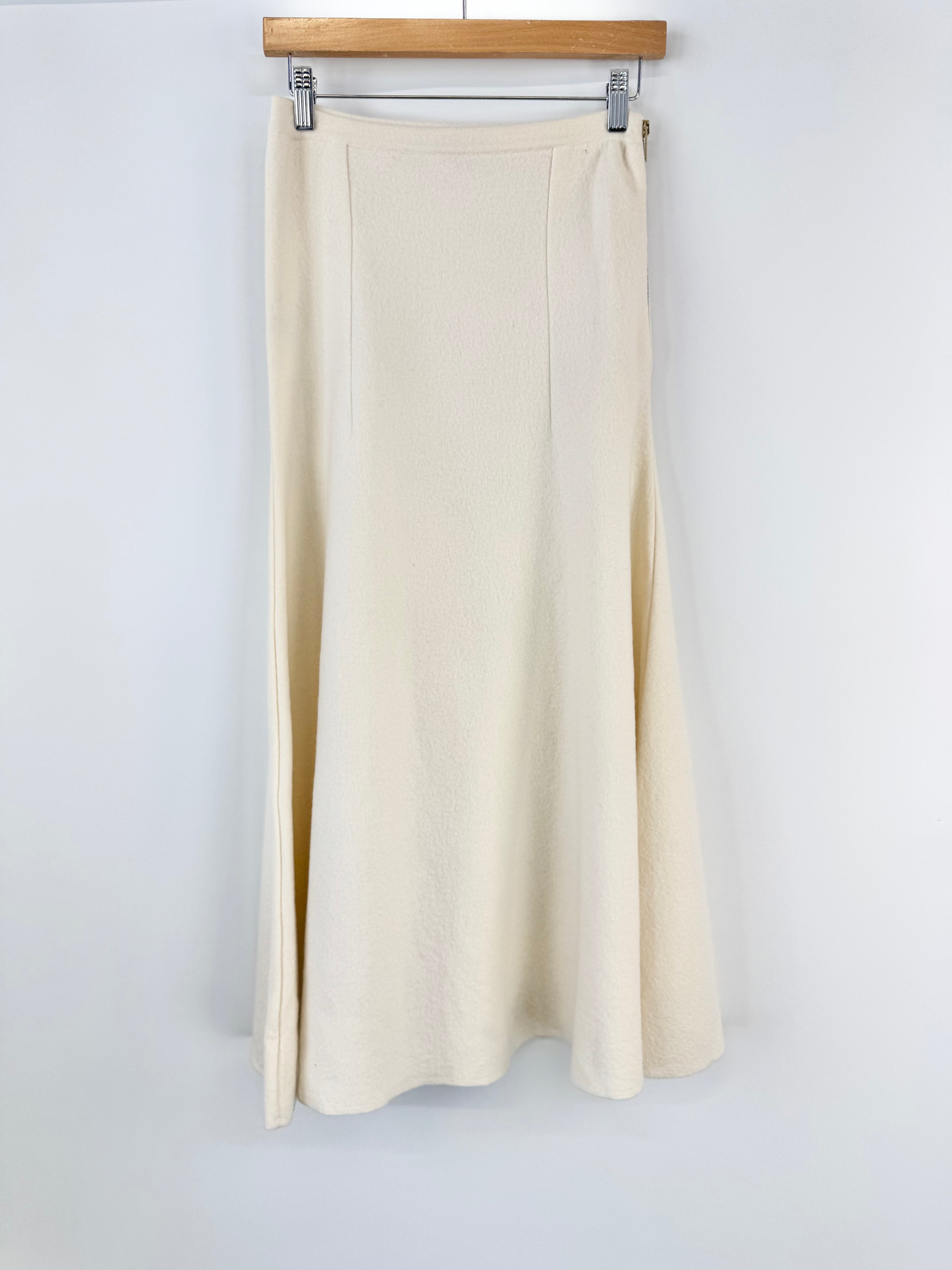 Stella McCartney Vanilla Wool Flared Skirt - AU10