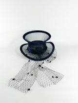 Cupid's Millinery Navy Blue Bow Top Hat Fascinator