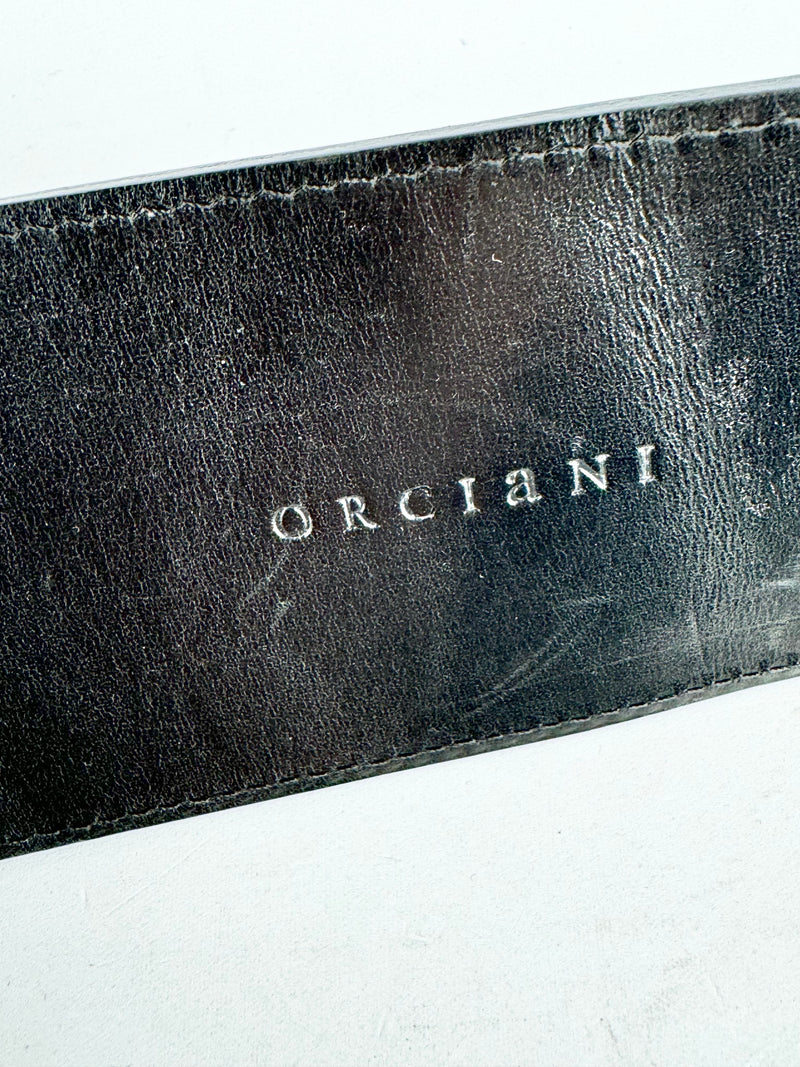 Orciani Black Patnet Leather Belt - S/M