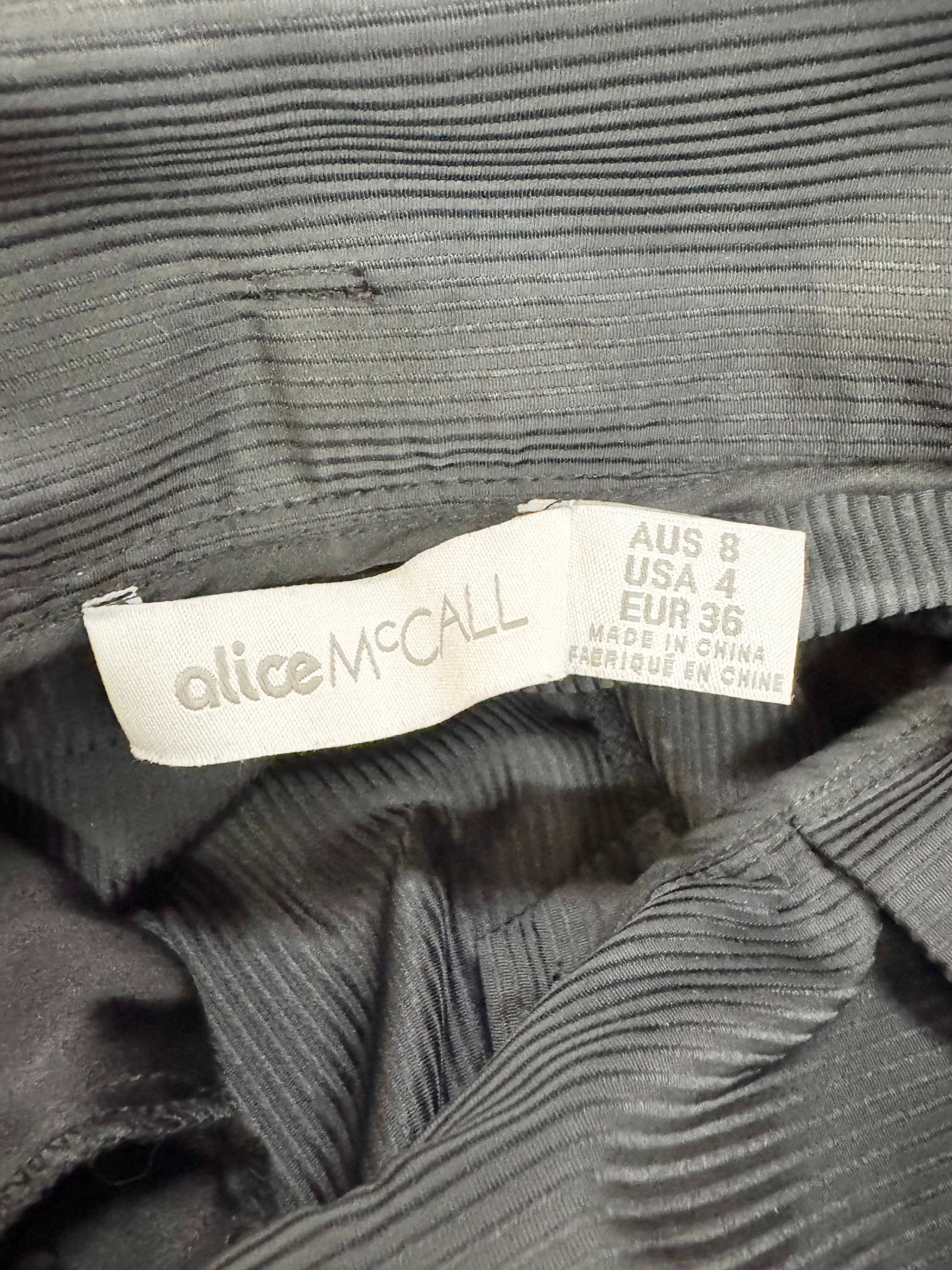 Alice McCall Black Striped 'Stay Close' Ruffle Trimmed Slacks - AU8