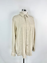 Boss Responsible Wheat & White Linen Striped Shirt - XXL