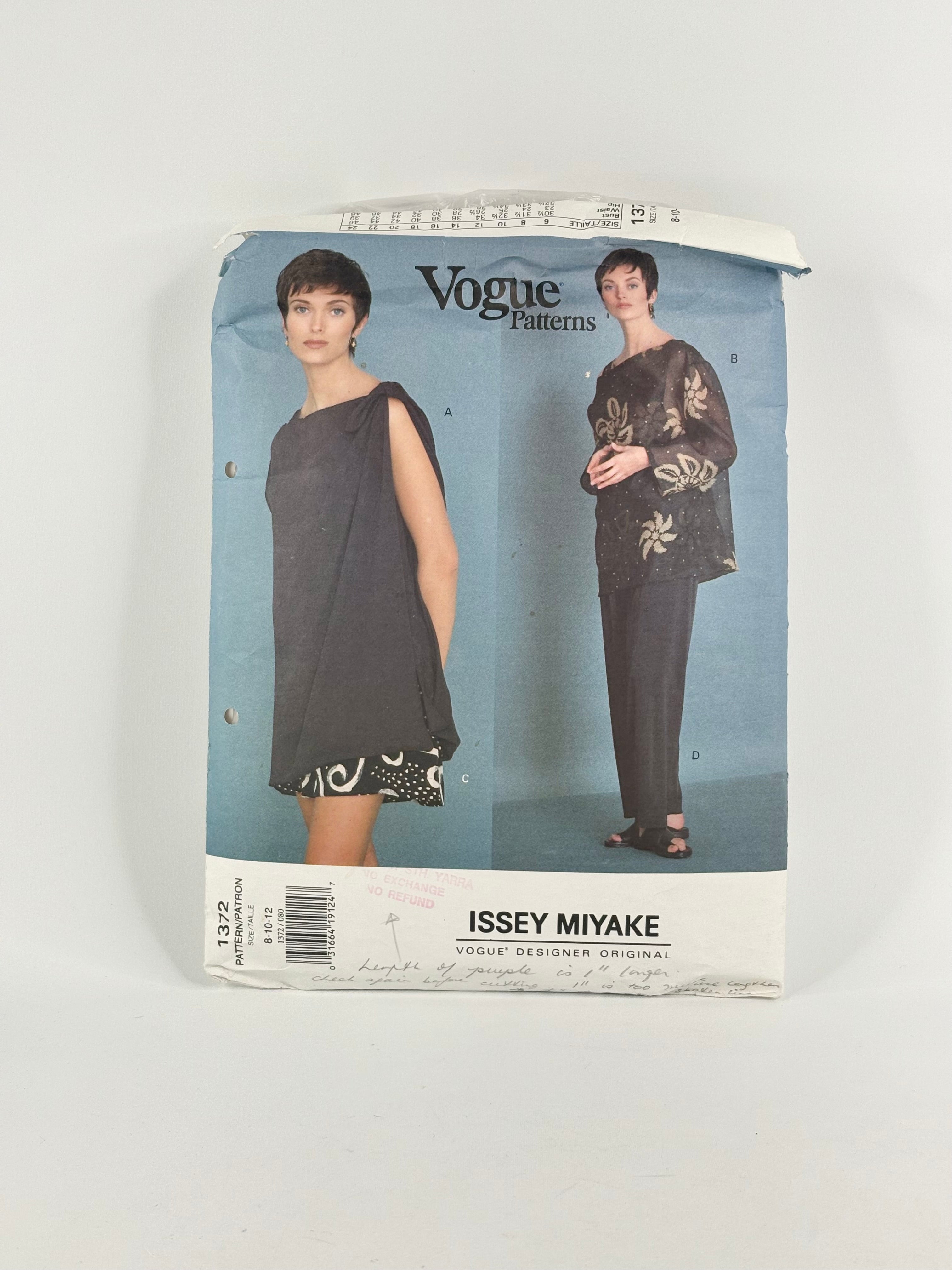 Vogue Designer Original Issey Miyake Shirt & Pants: No. 1372 - Size 8/12