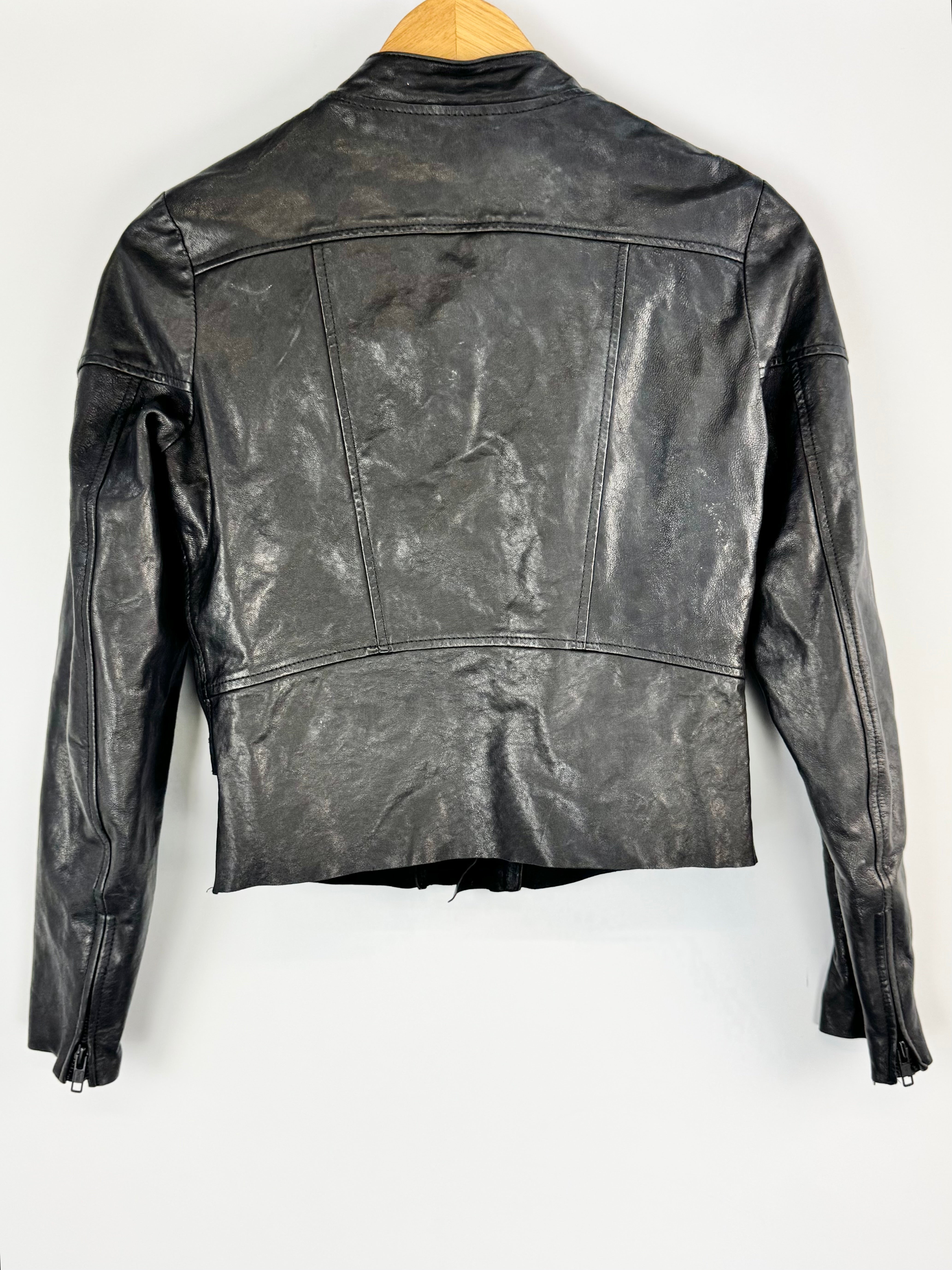 Bisonte Black Biker Jacket - AU6/8