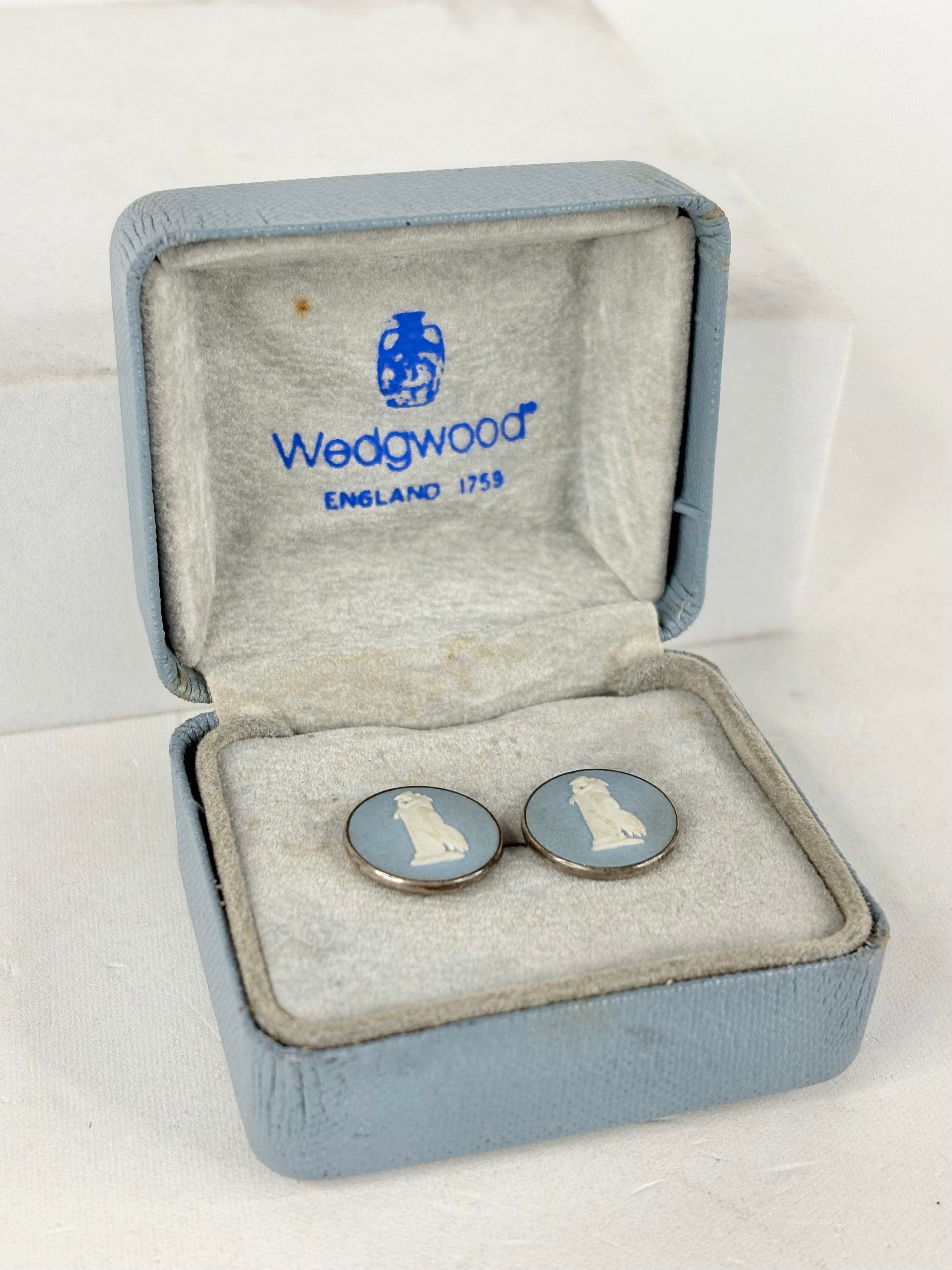 Vintage Wedgwood Jasperware Ear Studs