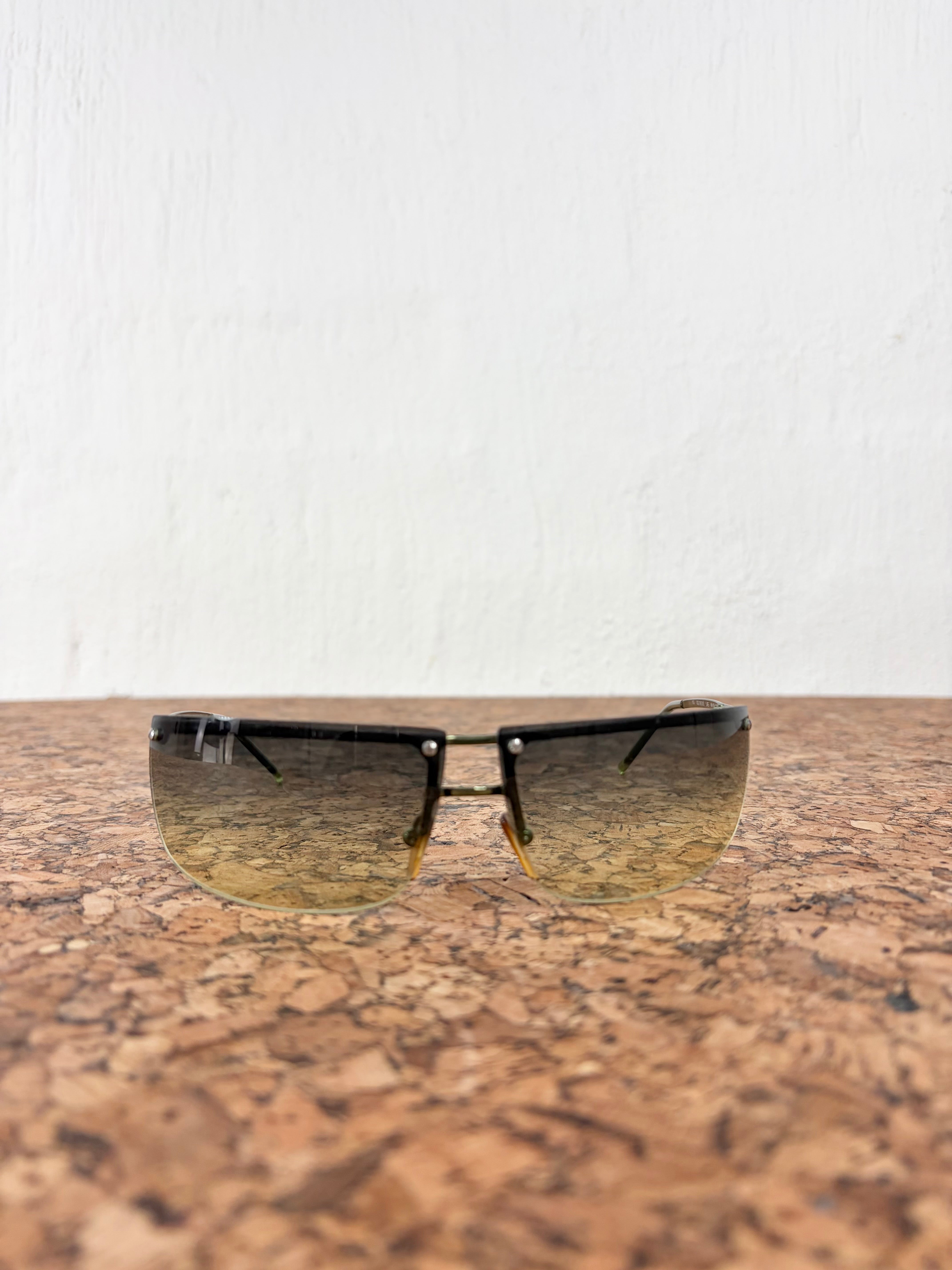 Gucci GG 2653/S Green Rimless Shield Sunglasses