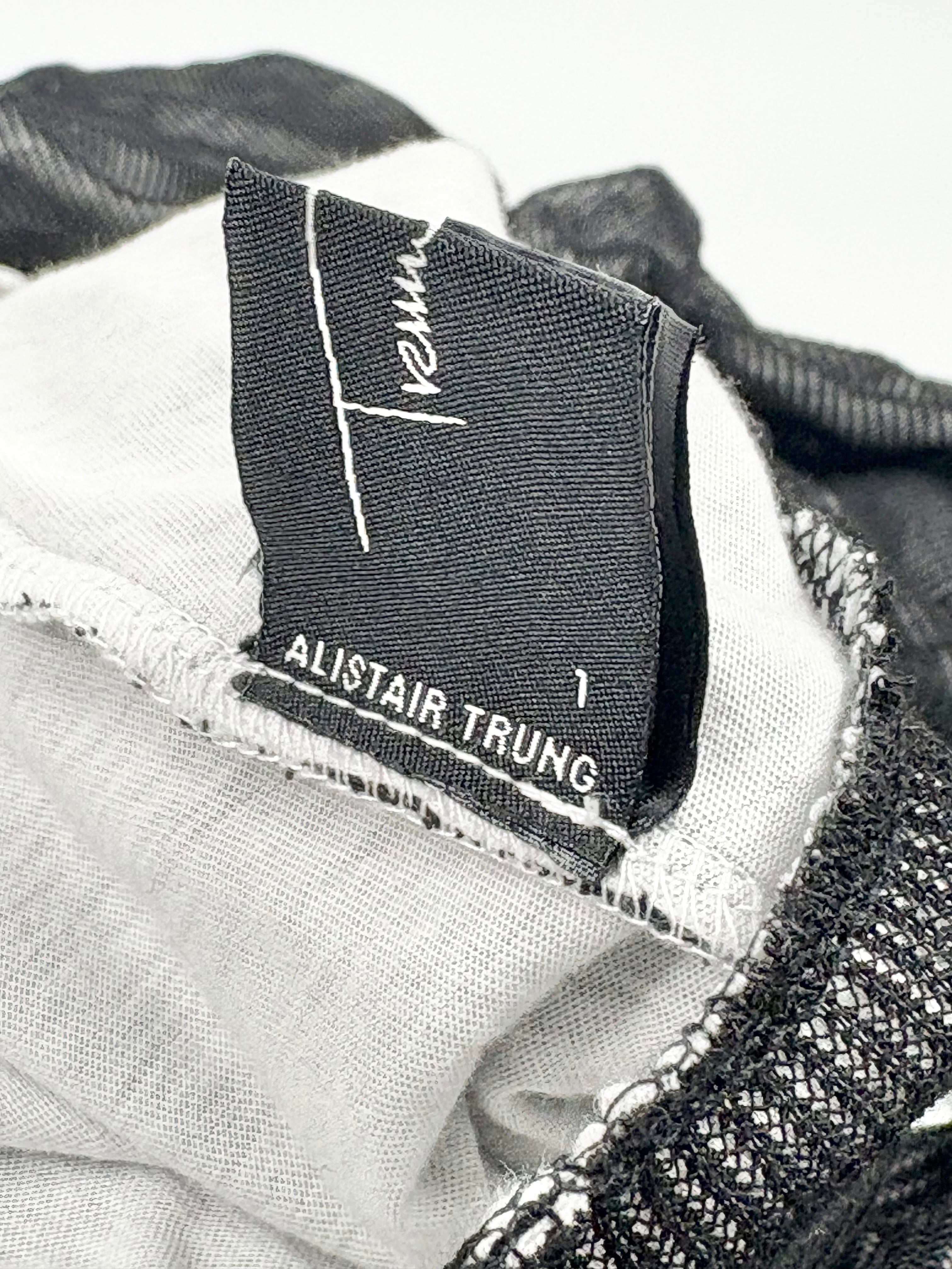 Alistair Trung Black & White Rib Cowl-Neck Tunic - AU8/10