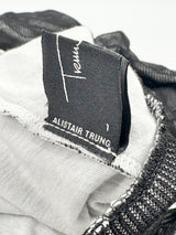 Alistair Trung Black & White Rib Cowl-Neck Tunic - AU8/10