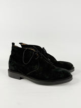 Calpierre Napoli Black Suede Lace-Up Ankle Boots - EU42