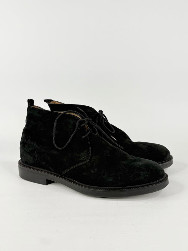 Calpierre Napoli Black Suede Lace-Up Ankle Boots - EU42