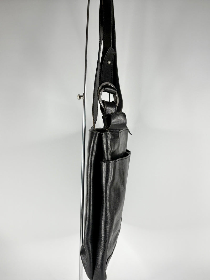 Modapelle Vintage Black Leather Shoulder Bag