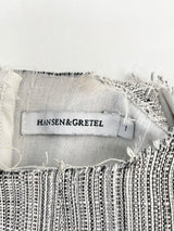 Hansen & Gretel White & Black Striped Raw Hem Top - AU8