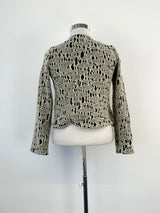 Anne Martell Black & White Wool-Blend Lace Cardigan - AU12