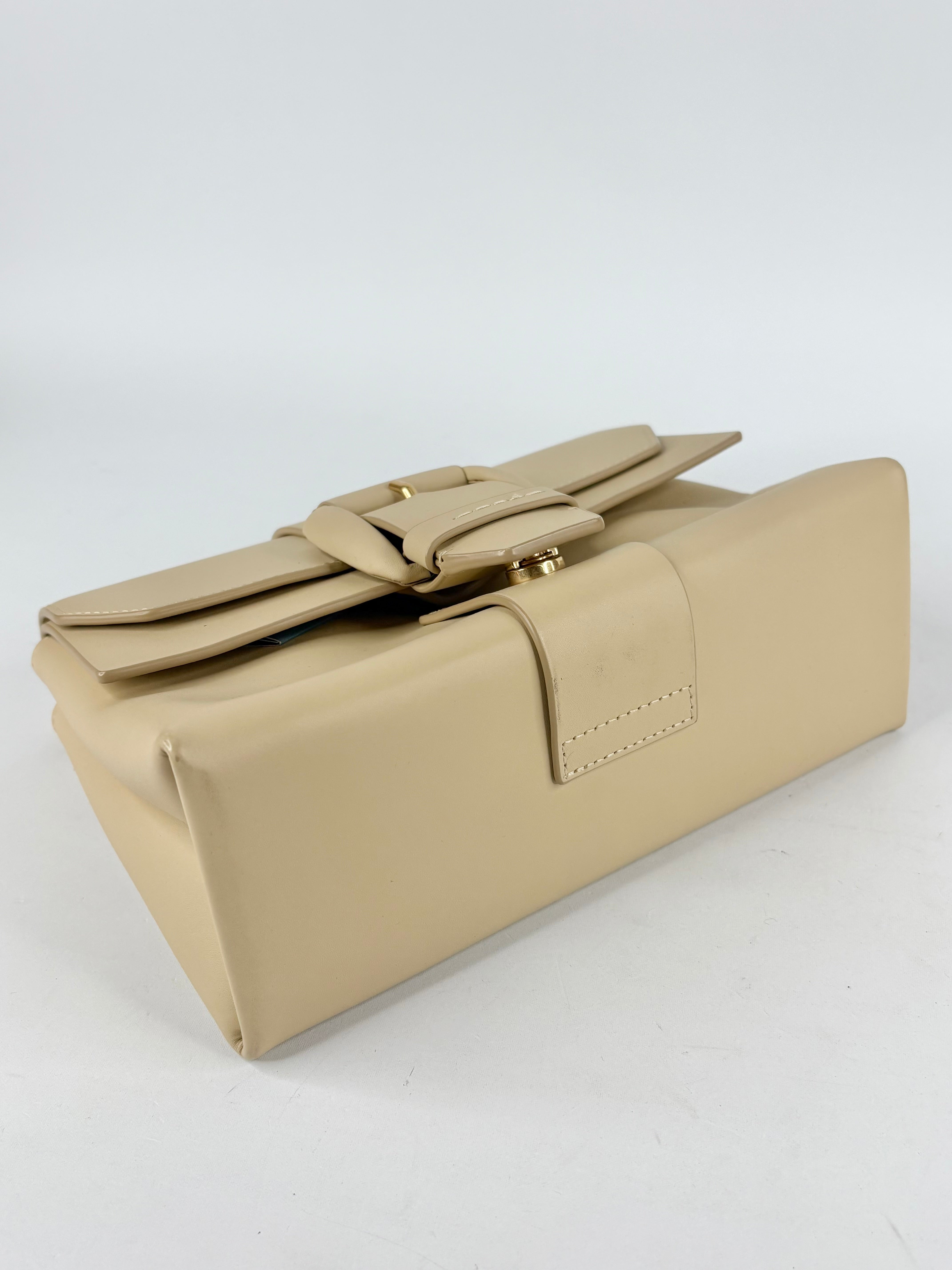 Oroton Beige Smooth Leather 'Frida' Small Satchel Bag
