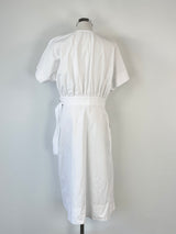 Morrison White Crisp Cotton Wrap Dress - AU8