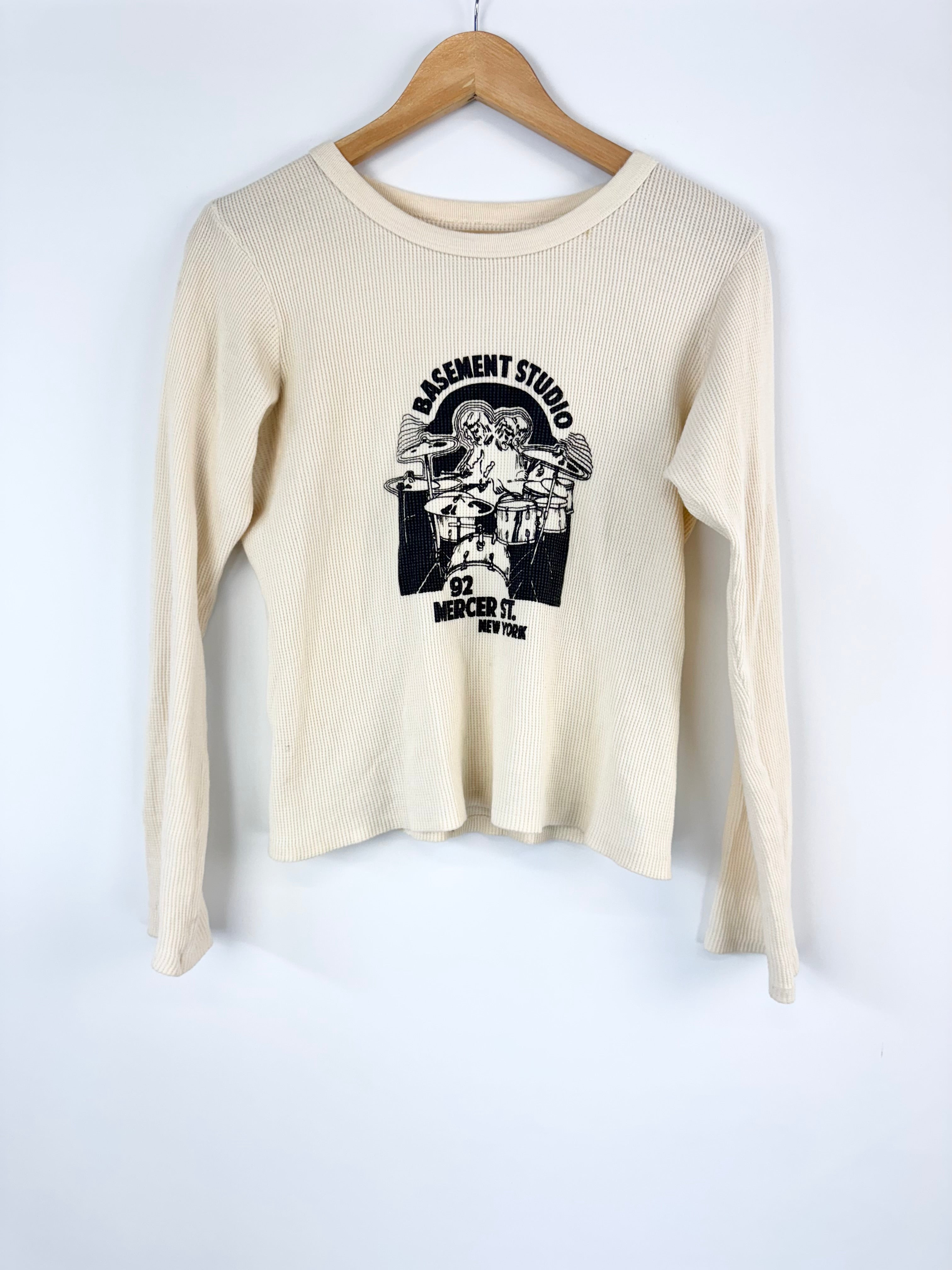 MFW Long Sleeve 'Basement Studio' Waffle T-Shirt - L