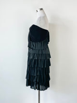 Nicola Finetti Black Layered Strapless Cocktail Dress - AU8