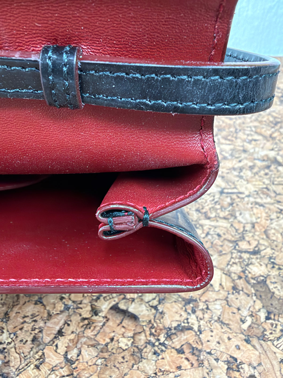 Bally Black & Red Smooth Leather Cross Body Bag