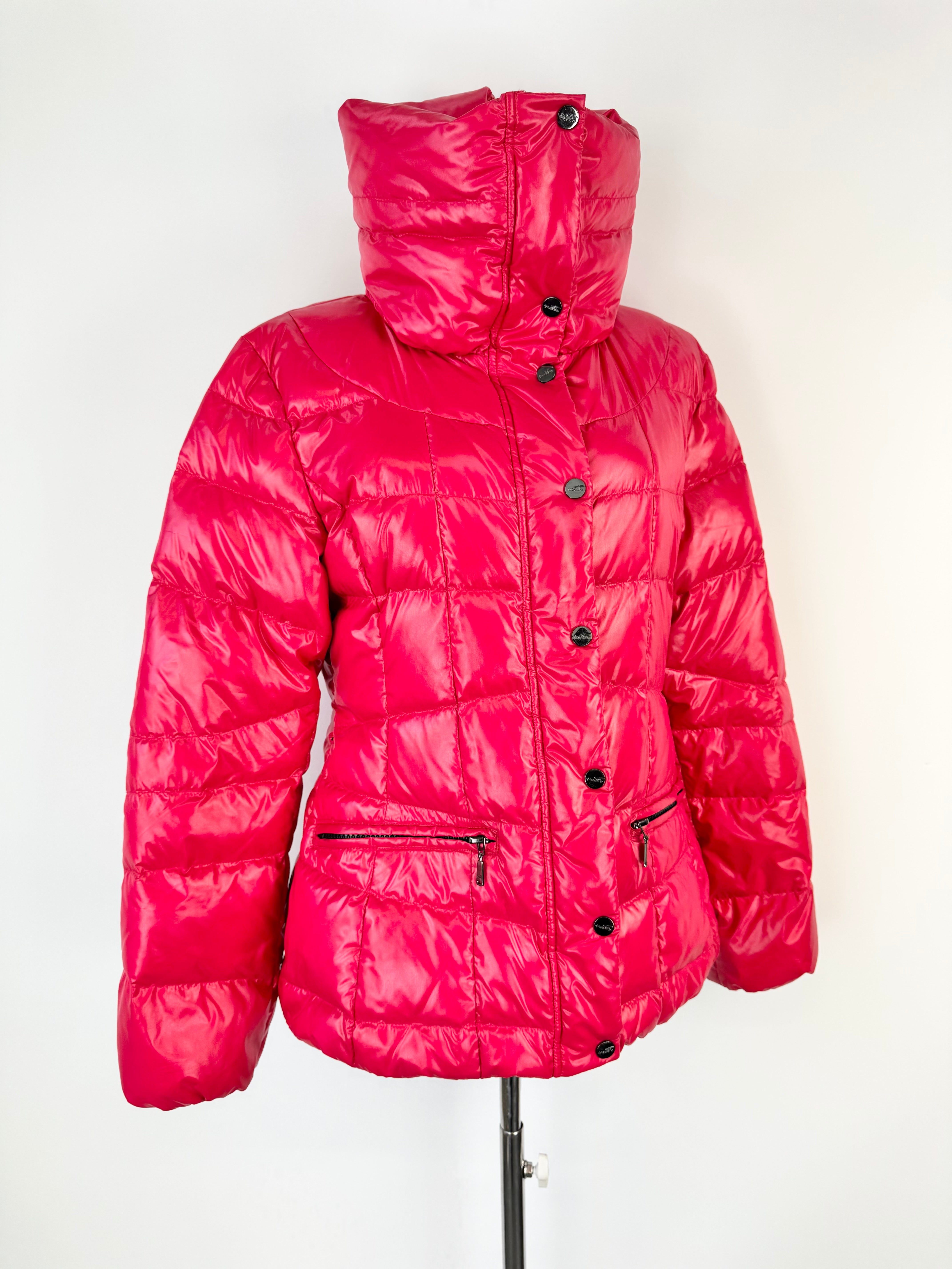 Notes Glossy Hot Pink Zipper Puffy Jacket - AU10