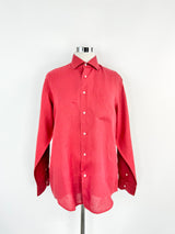 Antonelli Strawberry Red Linen Shirt - L
