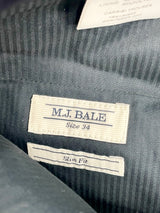 M.J. Bale Navy Striped Slim Fit 'Carrisi' Wool Trousers - W34