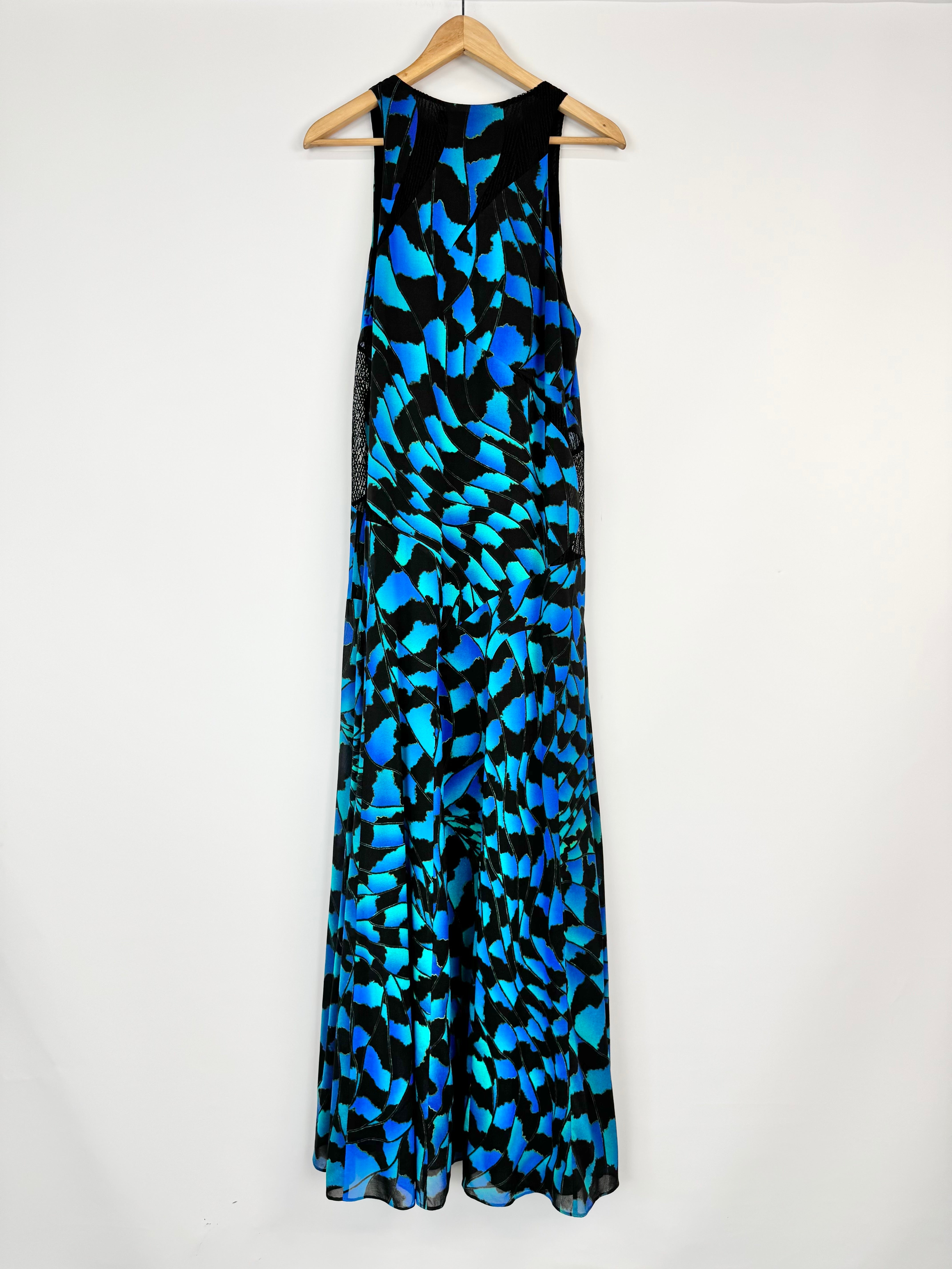 Proenza Schoulder Blue & Geometric Pattern Maxi Dress - AU12
