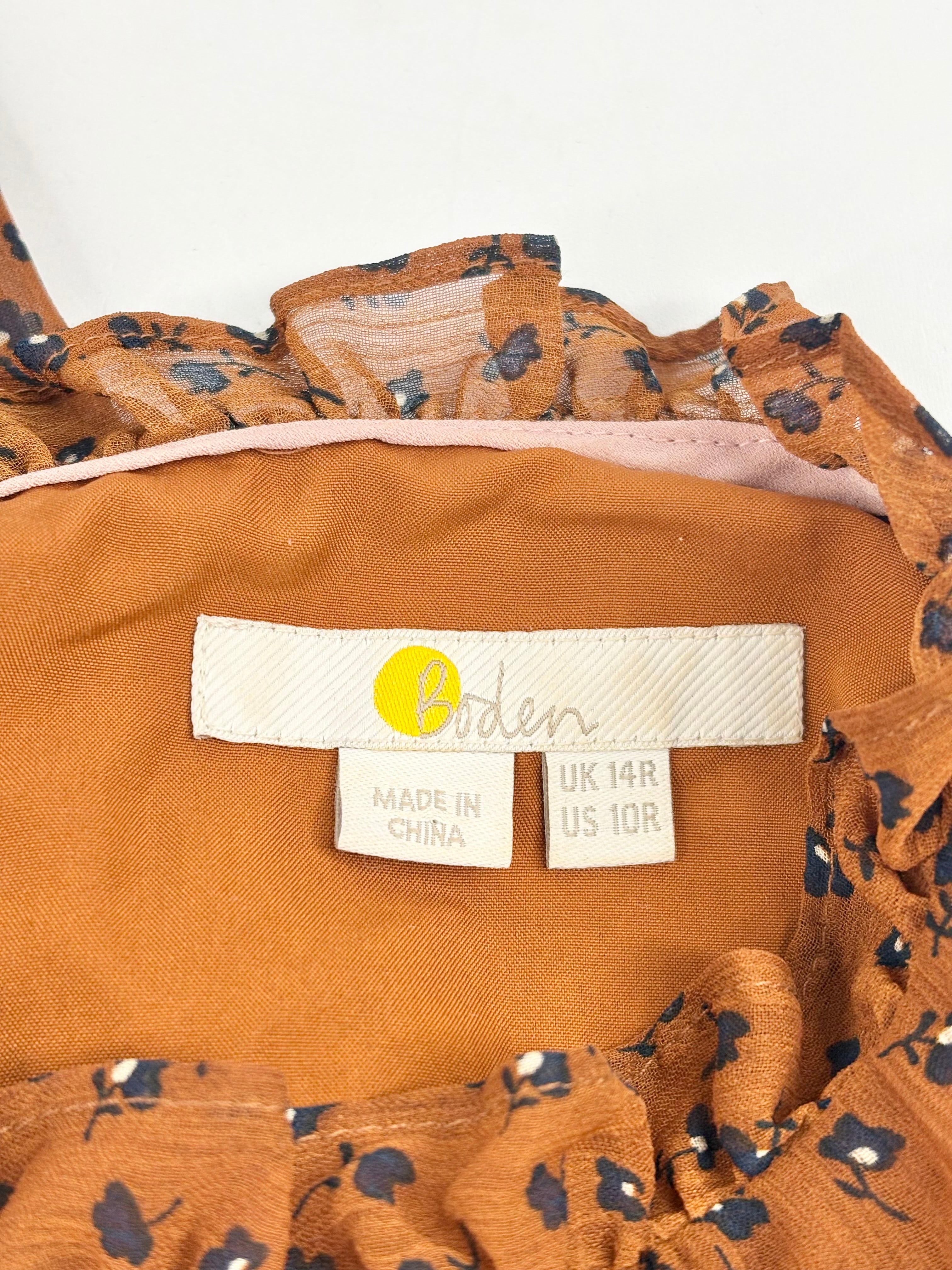 Boden Chocolate Brown 'Melody' Print Jumpsuit - AU14