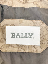 Bally Vintage 90s Suede Brown Floral Patterned Jacket - AU12