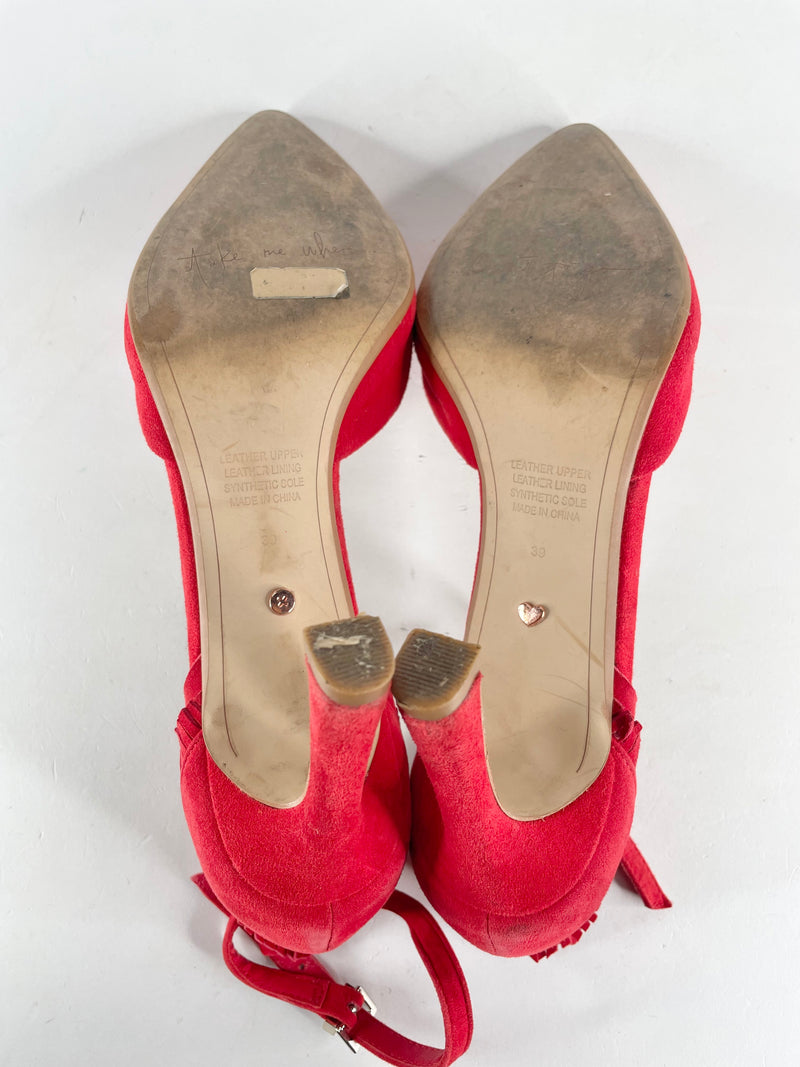 Mimco Lipstick Red Suede 'Sashay' Pumps - EU39