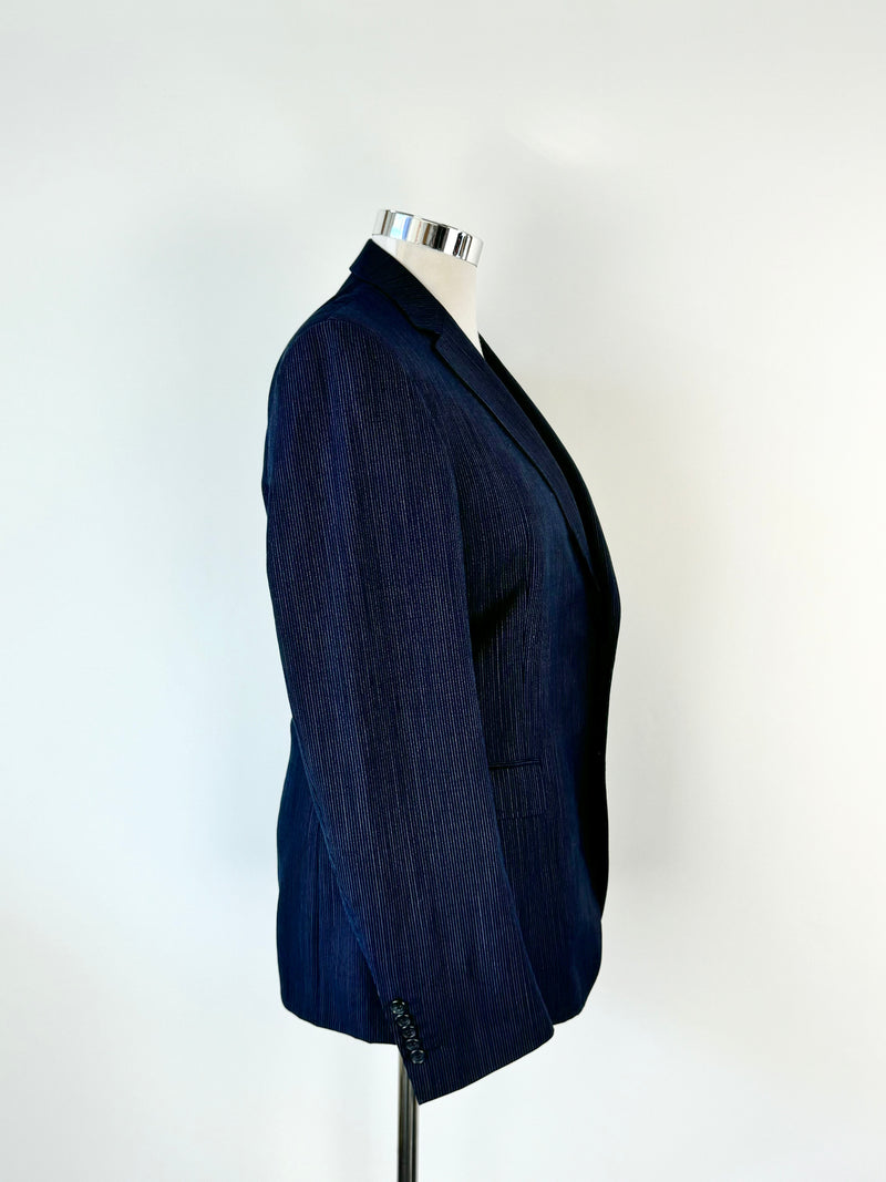 Versace Collection Blue Pinstripe Blazer - 52R